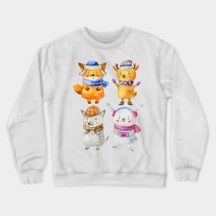 Forest Animals Watercolor Crewneck Sweatshirt